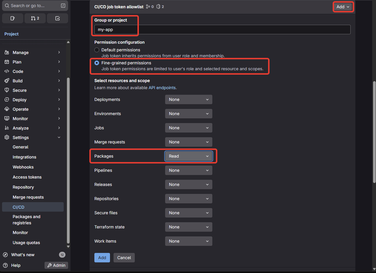 GitLab Job Token Permissions